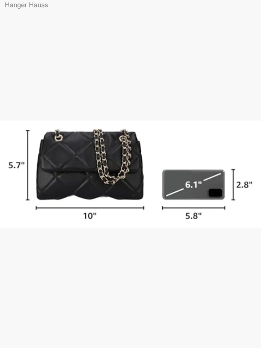 Quilted Crossbody Bag for Women Small Shoulder Purse Trendy Clutch - Picture 3 of 7